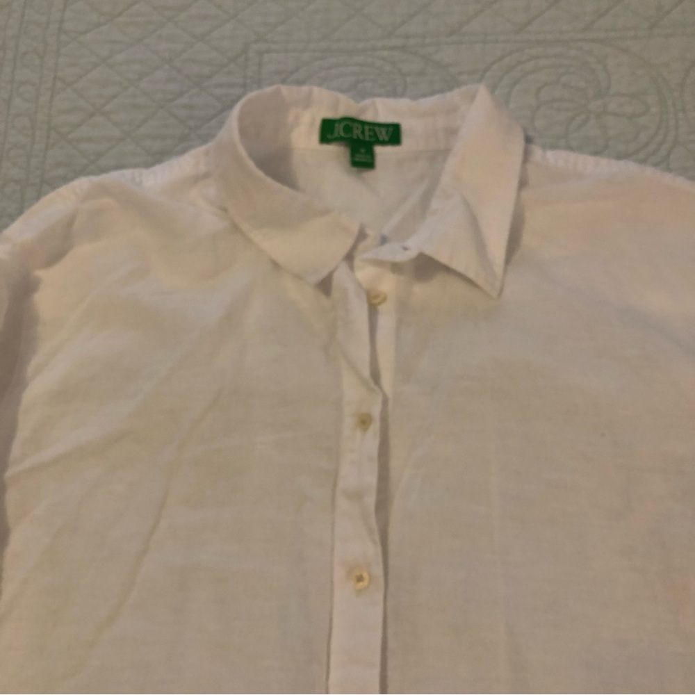 J Crew  white relaxed fit beach shirt dress. Size medium. - Picture 5 of 11